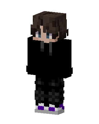 Black Emo Boy skin, 3D preview