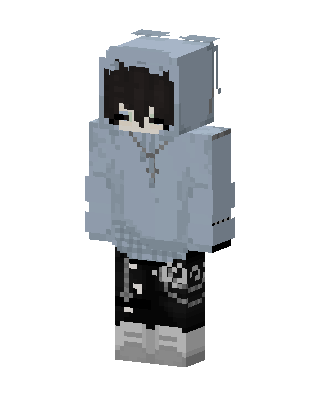 Gray Hoodie Boy Minecraft skin