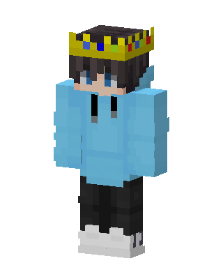 Crowned Blue Hoodie skin, 3D preview
