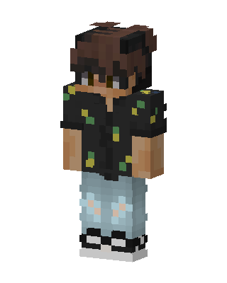 Pineapple Shirt Boy skin, 3D preview