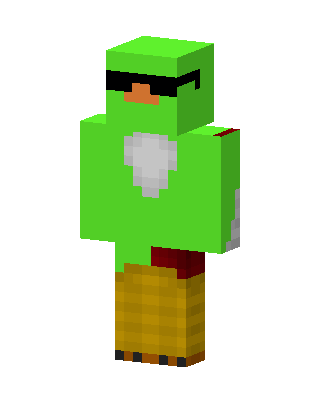 Cool Green Bird skin, 3D preview