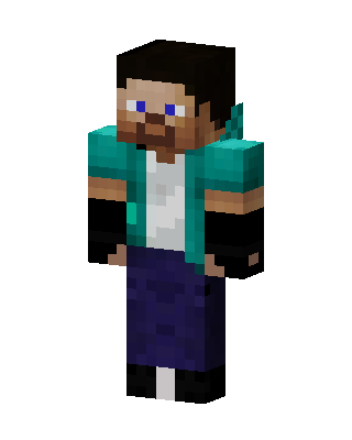 Teal Hoodie Steve Minecraft skin