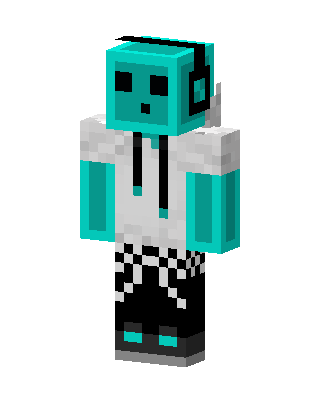 Cyan Slime Gamer skin, 3D preview