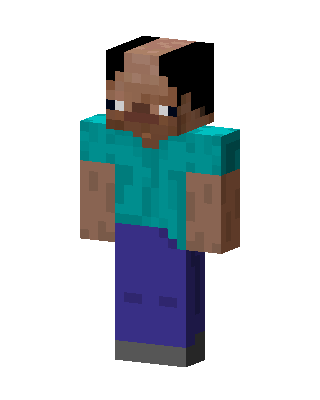 Bald Steve skin, 3D preview