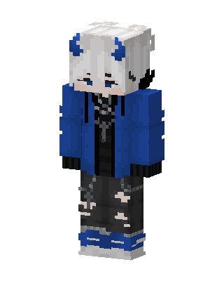 Blue Horn Hoodie skin, 3D preview