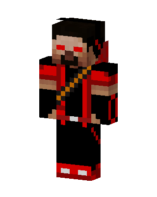 Crimson Herobrine skin, 3D preview