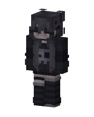 Black Ninja Girl skin, 3D preview
