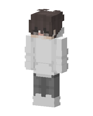 White Hoodie Boy skin, 3D preview