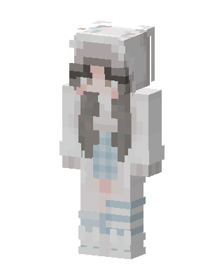 Bunny Hoodie Girl skin, 3D preview