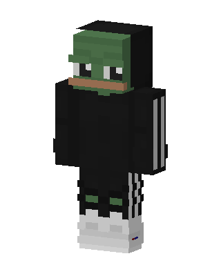 Pepe Black Hoodie skin, 3D preview