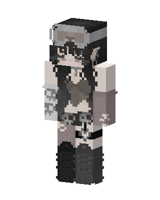 Black Anime Girl skin, 3D preview