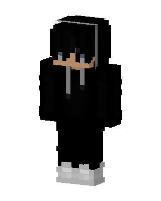 Black Hoodie Boy skin, 3D preview