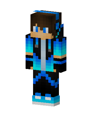 Blue Flame Hoodie skin, 3D preview