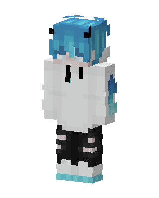 Blue Devil Hoodie Minecraft white skin