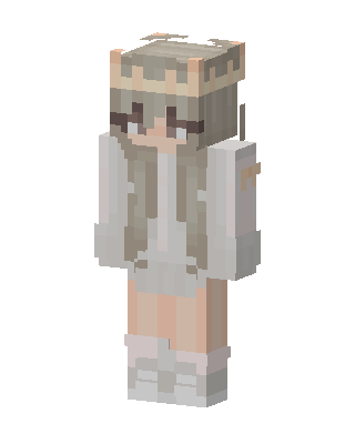 Gray Cutie Girl Minecraft pastel skin