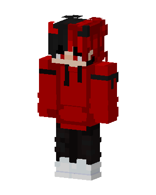 Red Hoodie Boy skin, 3D preview