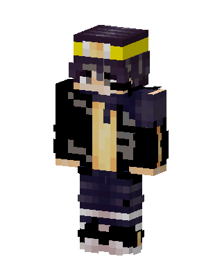 Yellow Headband Hoodie skin, 3D preview