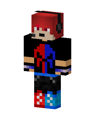 Red Blue Gamer skin, 3D preview