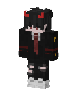 Black Anime Boy skin, 3D preview