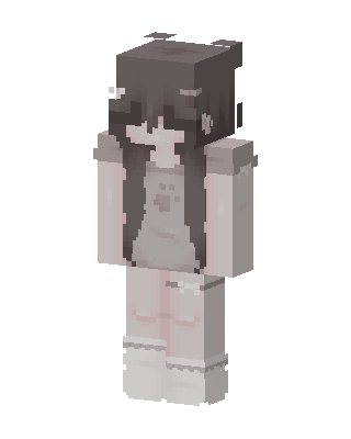Gray Anime Girl Minecraft skin