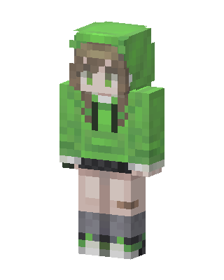 Green Hoodie Girl Minecraft skin