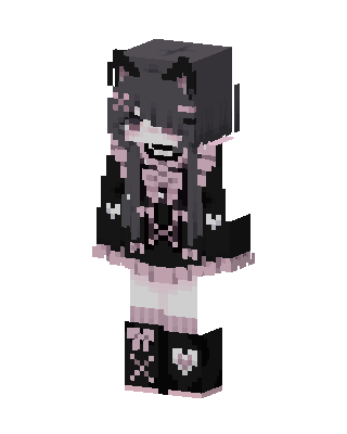 Pastel Goth Catgirl skin, 3D preview