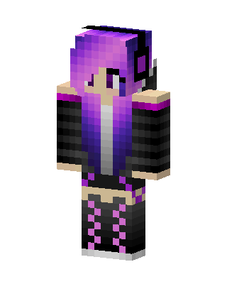 Purple Headphone Girl skin, 3D preview