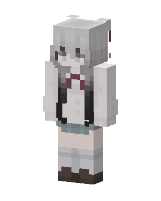 Silver Hoodie Girl skin, 3D preview
