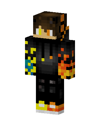 Fire Hoodie Boy skin, 3D preview