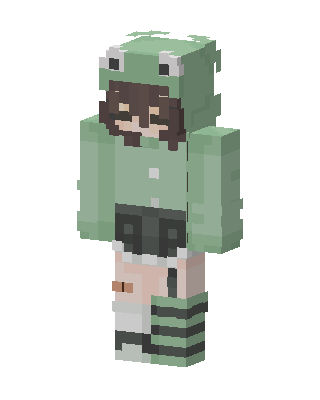 Frog Hoodie Girl skin, 3D preview