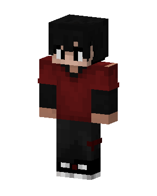 Crimson Emo Boy skin, 3D preview