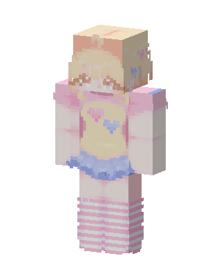 Pastel Heart Girl Minecraft skin