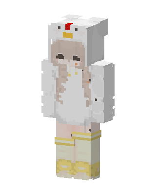 Chicken Hoodie Girl skin, 3D preview