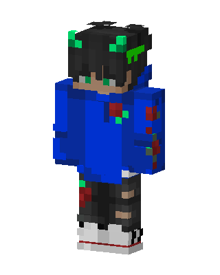 Blue Hoodie Boy skin, 3D preview