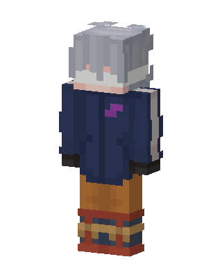 Silver Haired Hoodie skin, 3D preview