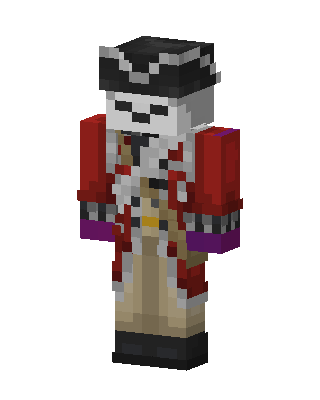 Skeleton Pirate Captain skin, 3D preview