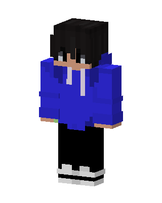 Blue Hoodie Boy skin, 3D preview