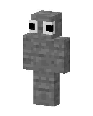 Gray Rainbow Friend skin, 3D preview
