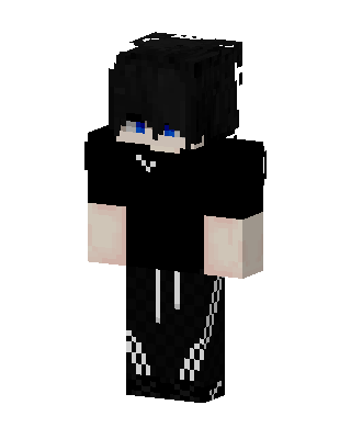 Dark Hoodie Boy skin, 3D preview