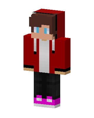 Red Hoodie Boy skin, 3D preview