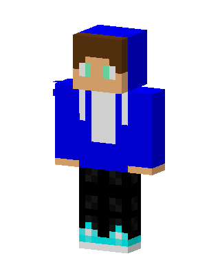 Blue Hoodie Boy skin, 3D preview