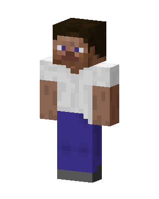 Bearded Steve skin, 3D preview