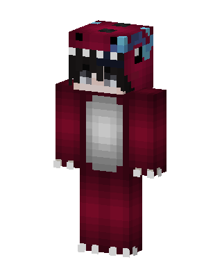 Red Dino Onesie skin, 3D preview