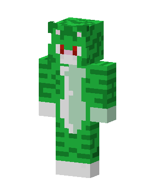 Green Dino Onesie skin, 3D preview
