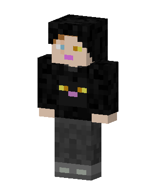 Black Cat Hoodie skin, 3D preview