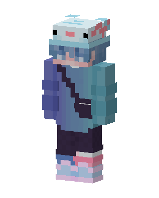 Axolotl Hoodie skin, 3D preview