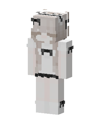White Bow Girl skin, 3D preview