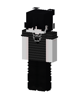 Emo Striped Tee skin, 3D preview