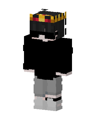 Crowned Hoodie Boy skin, 3D preview
