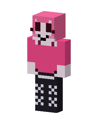 Pink Panda Hoodie skin, 3D preview
